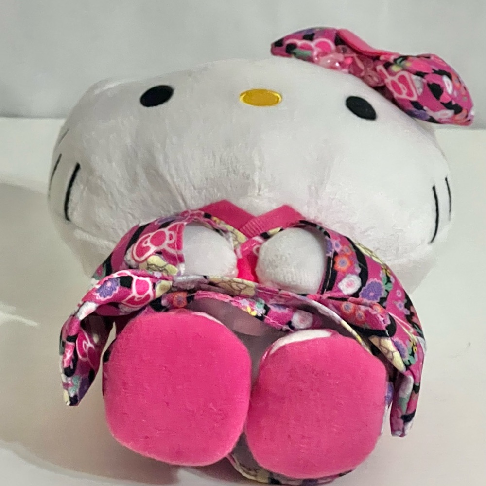 2014 Hello Kitty Sanrio Nakajima Cherry Blossoms Pink Kimono Stuffed Plush Toy - Picture 3 of 7